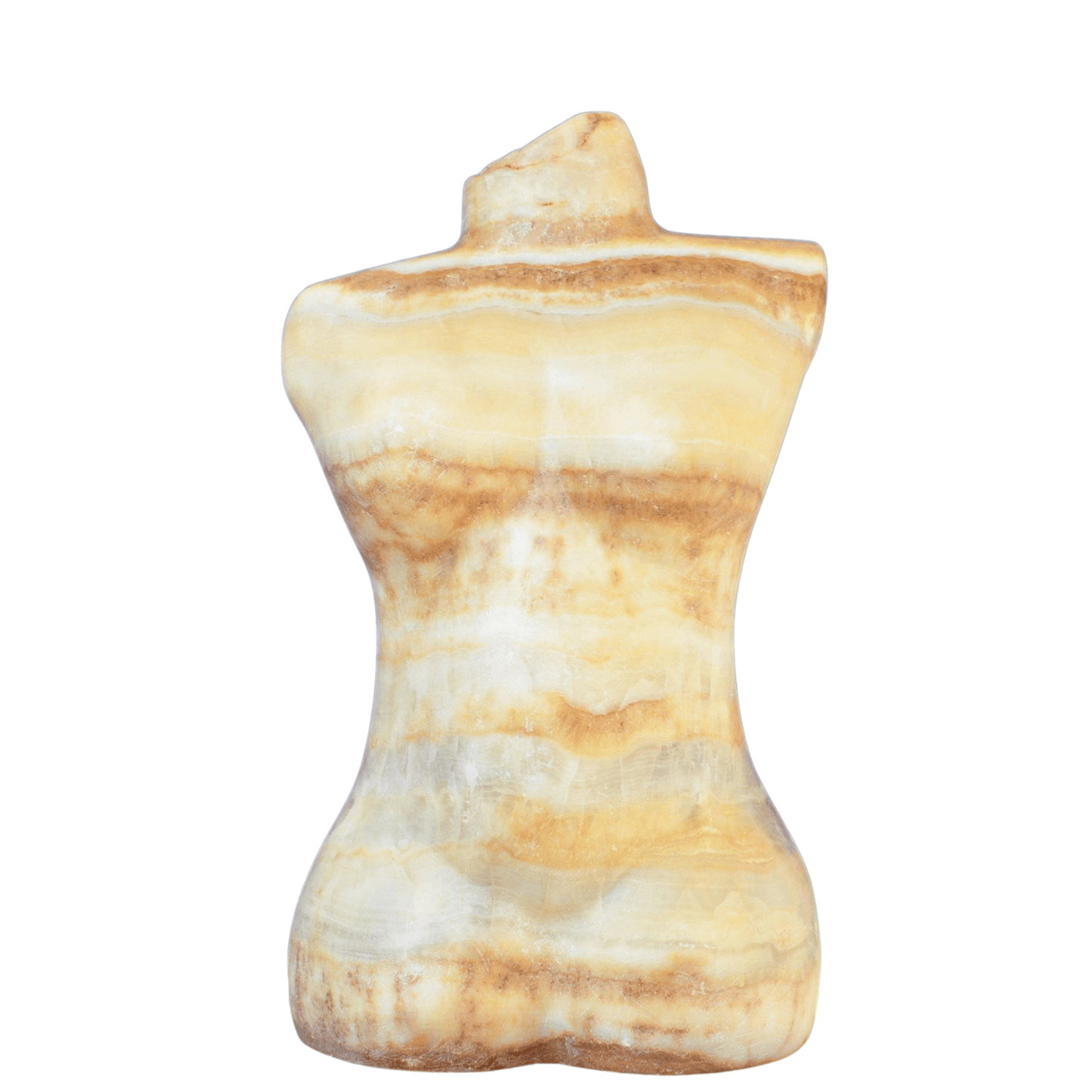 Busto scultoreo Giovane Donna in onice arancione naturale