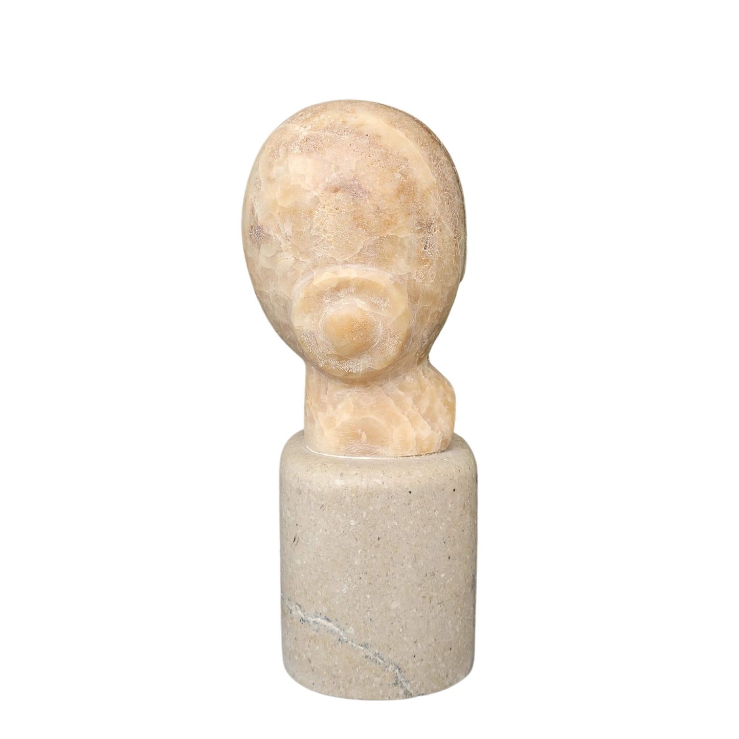 Scultura contemporanea con texture lucente in onice