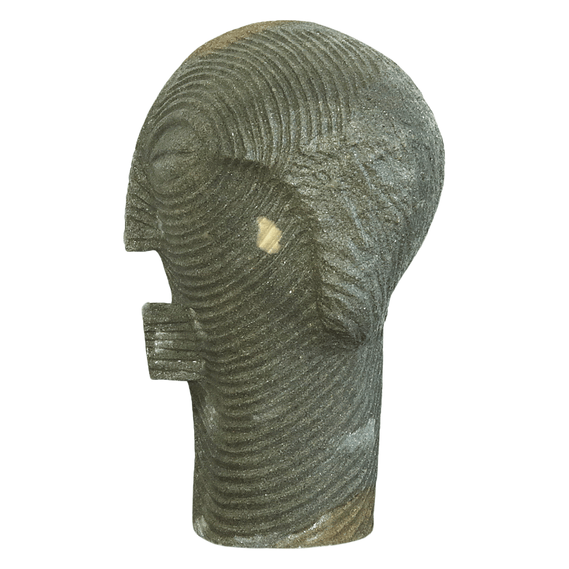 Maschera etnica artigianale in pietra vulcanica naturale