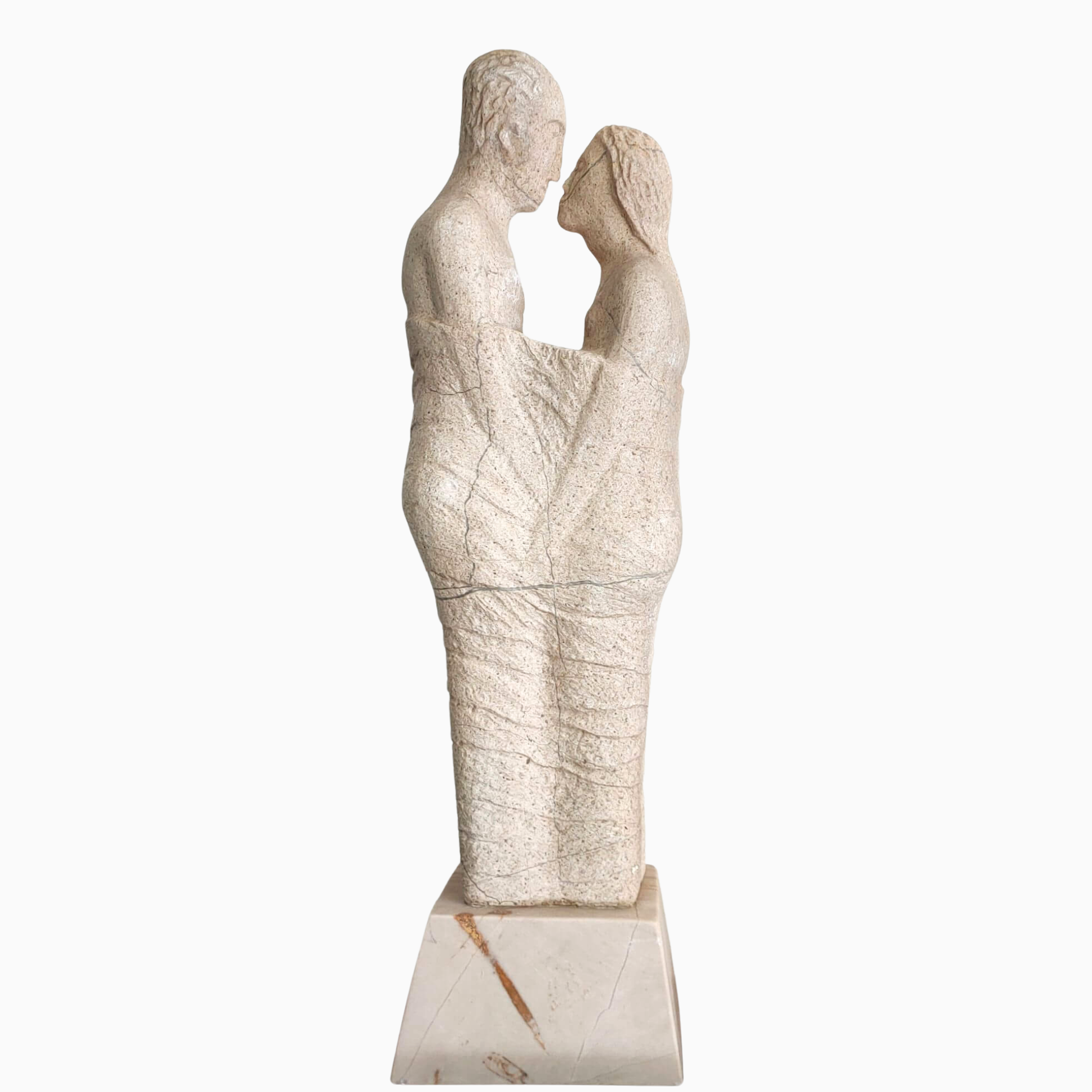 Scultura “Amore Eterno” in pietra naturale scolpita a mano

