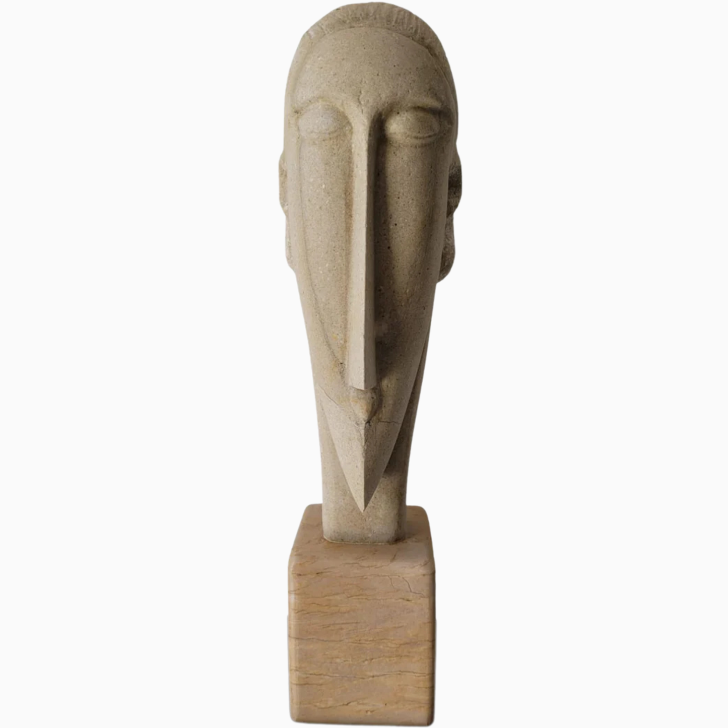 scultura in pietra calcarea naturale ispirata alla Testa di Donna di Modigliani