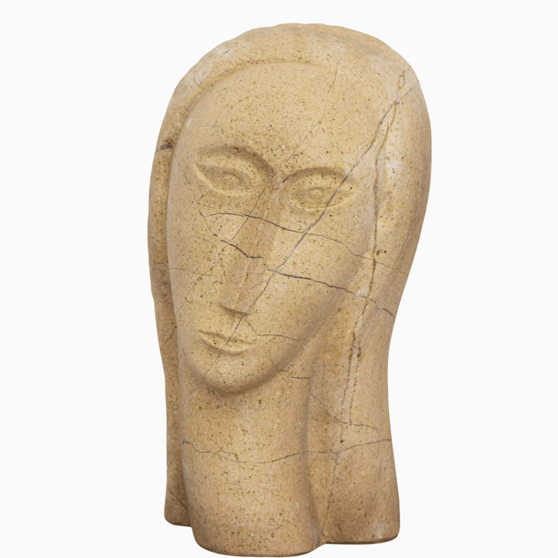 Scultura “Testa di Donna” scolpita a mano ispirata ad Amedeo Modigliani