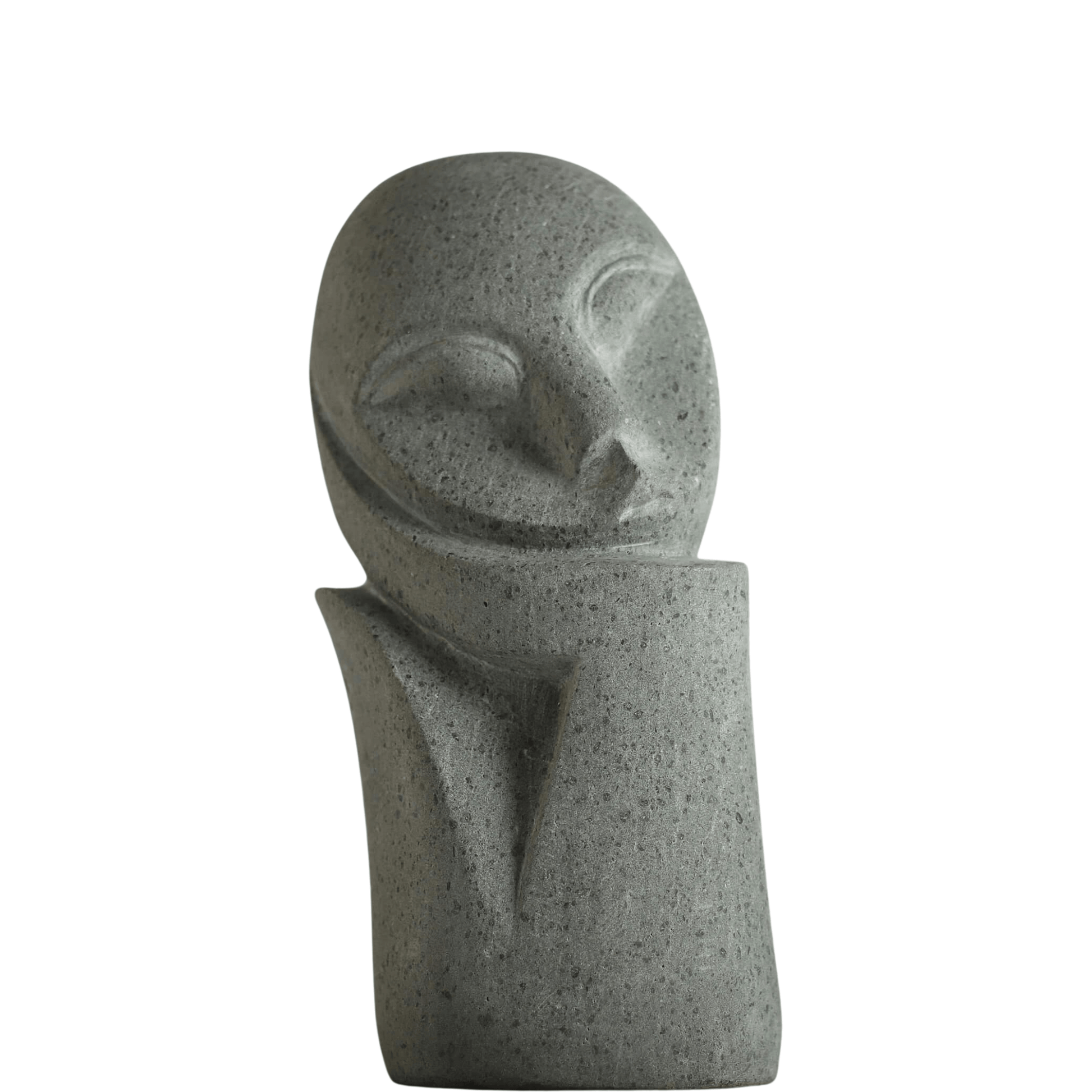 Scultura contemporanea in pietra vulcanica del Vesuvio dal design minimalista.