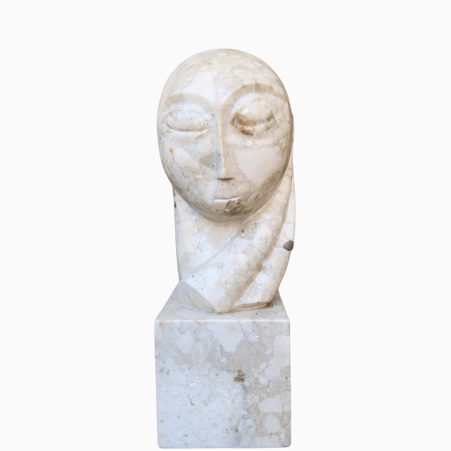 Scultura in marmo ispirata a Brancusi scolpita a mano