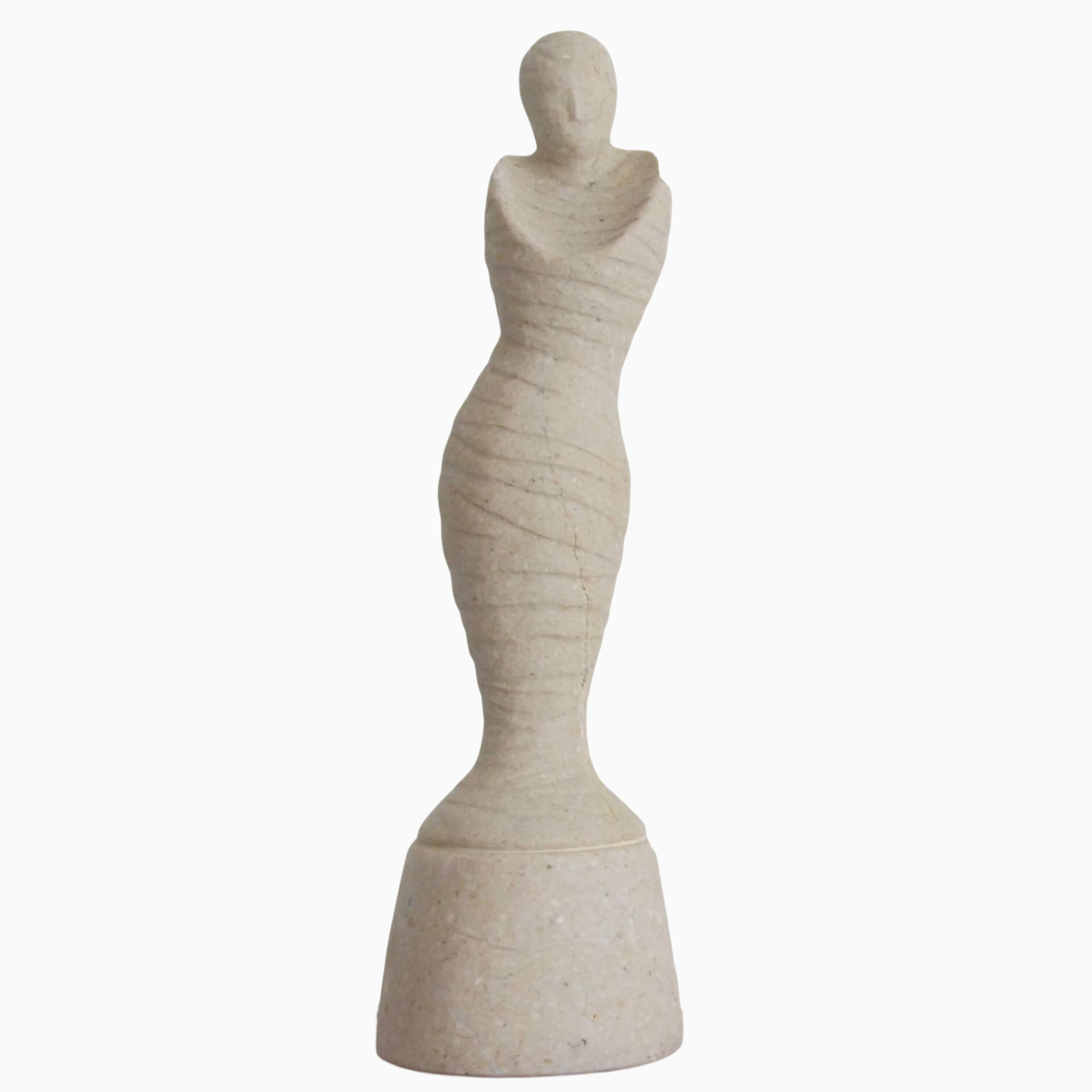 Statua Mummia Egizia scolpita a mano in pietra calcarea
