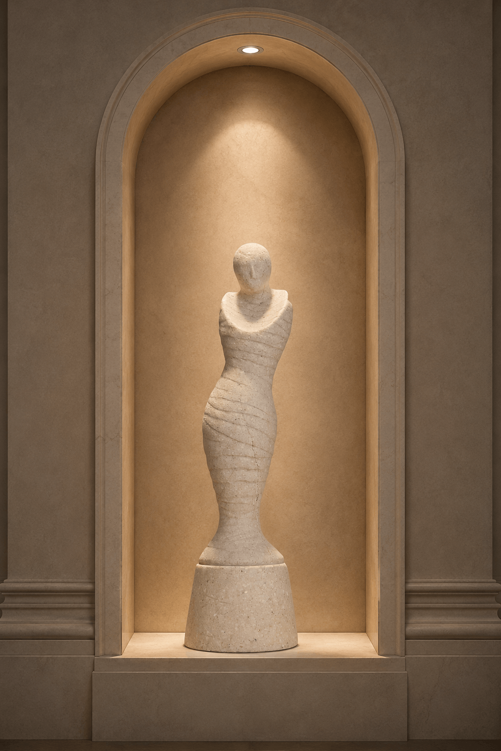 Statua Mummia Egizia in Pietra Calcarea Scultura intagliata a mano | Sculture Melillo