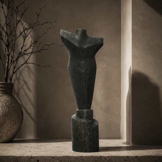 Statua di Donna Nera in Pietra Lavica del Vesuvio | Sculture Melillo