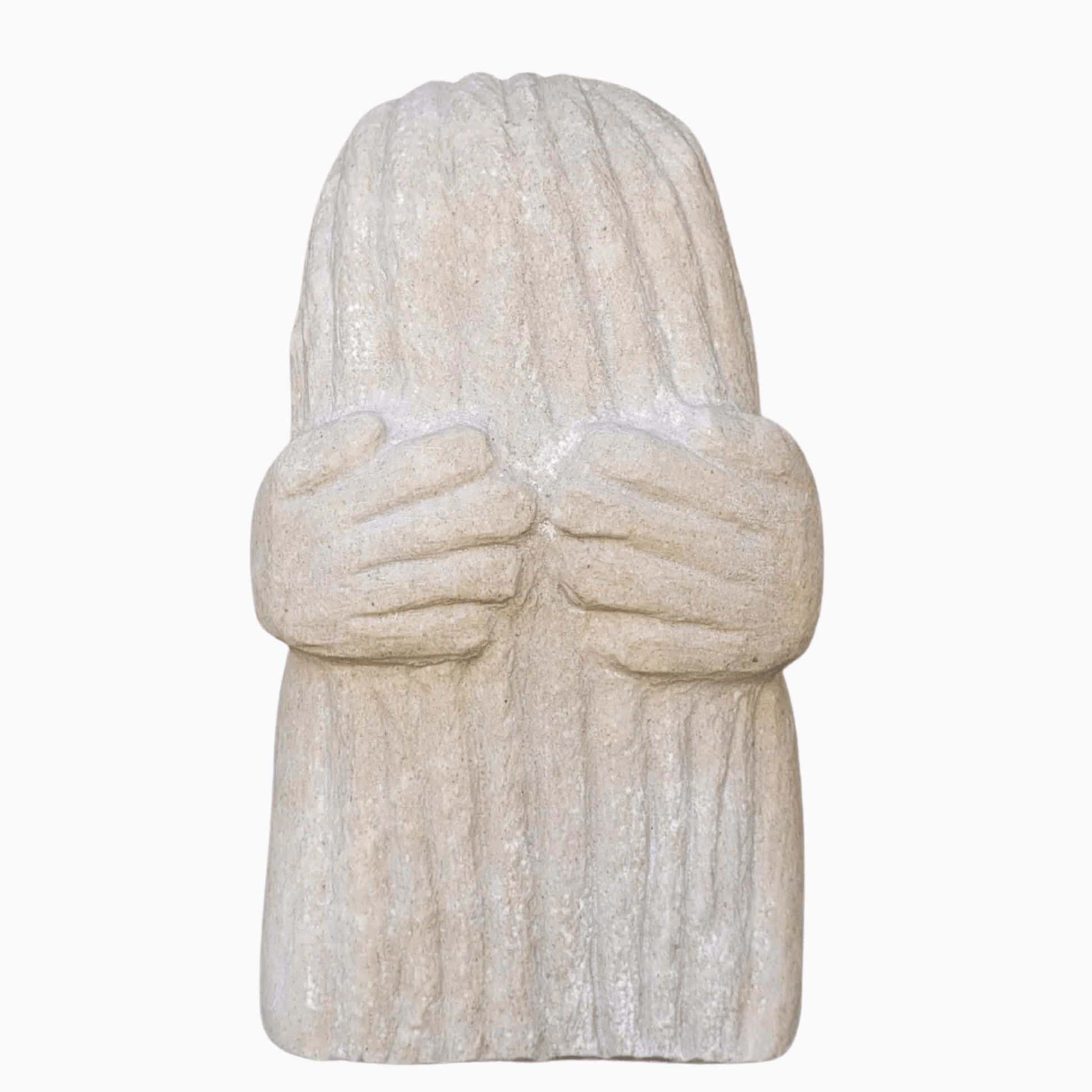 Scultura contemporanea in pietra naturale scolpita a mano