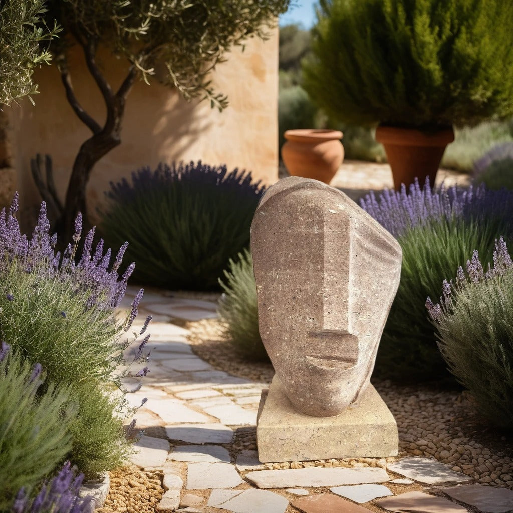 Opera scultorea etnica dal design naturale, ideale per ambienti minimalisti.