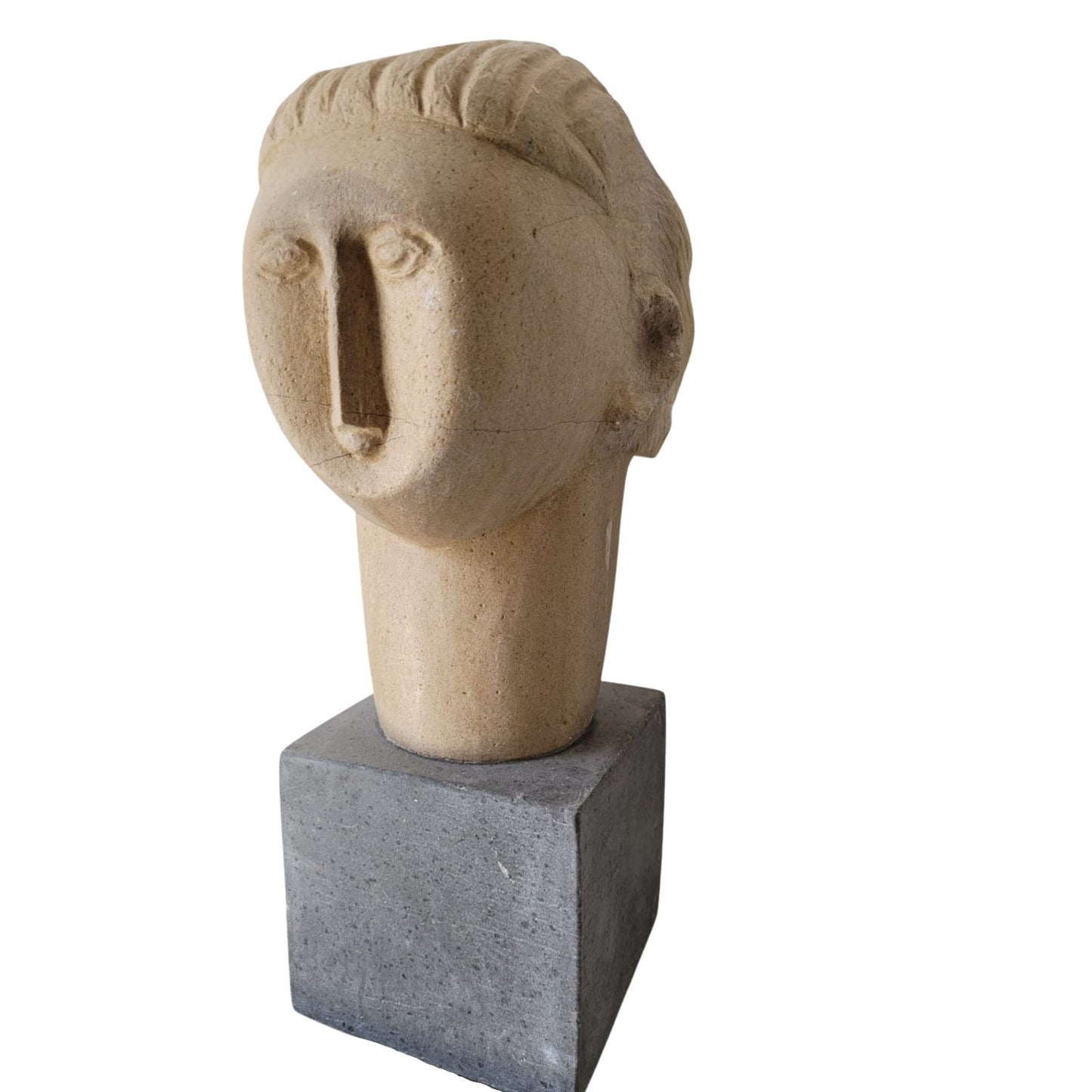 Scultura artistica con base in roccia vulcanica del Vesuvio