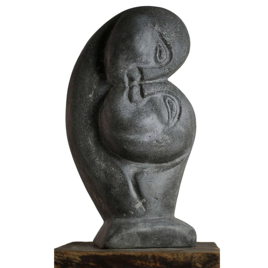 Scultura romantica in pietra vulcanica naturale del Vesuvio