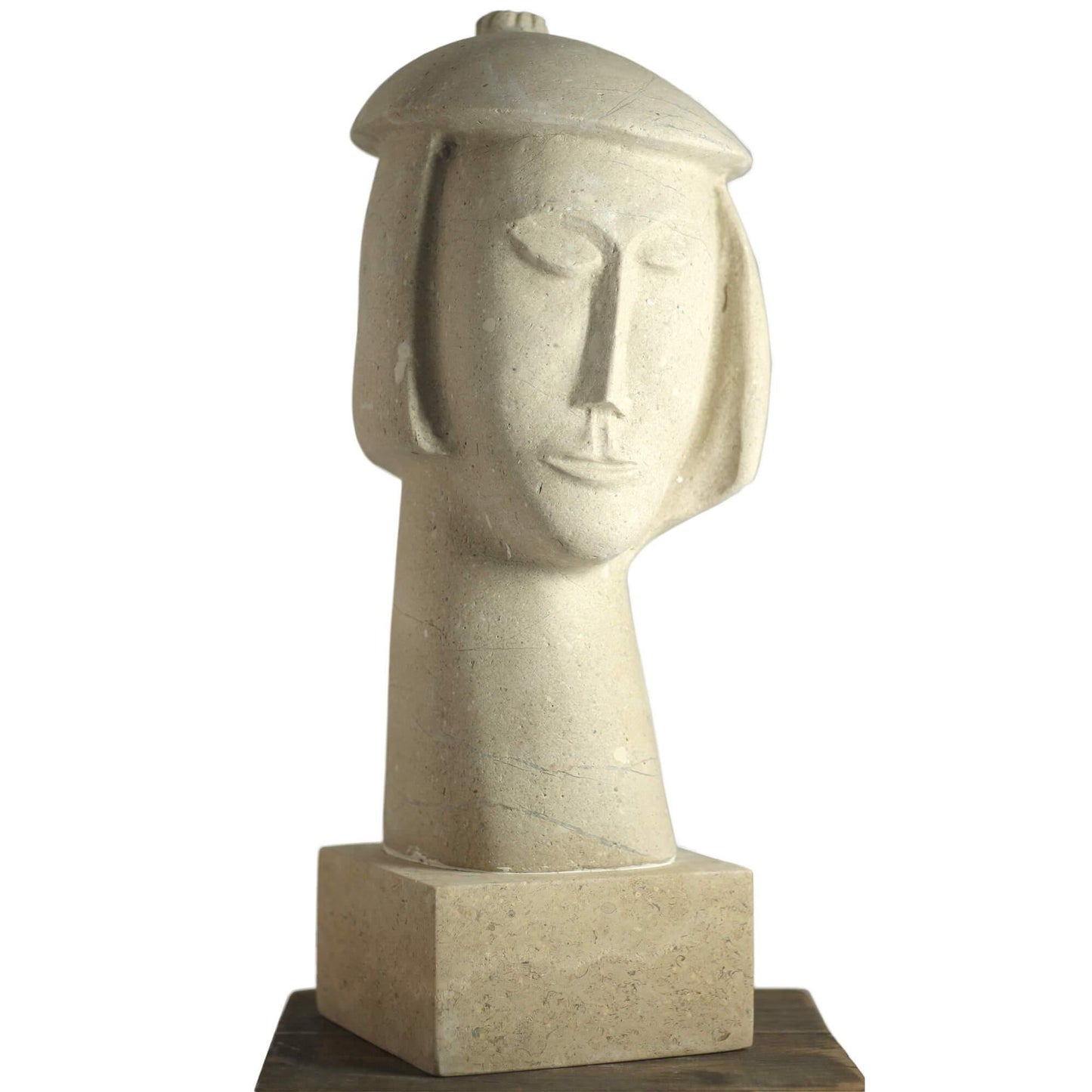 Scultura “Il Pittore” scolpita a mano in pietra calcarea
